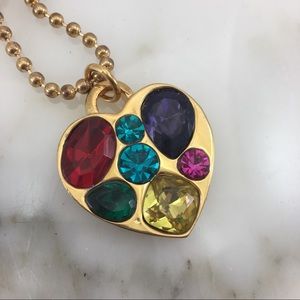 Marc Jacobs Rhinestone Heart Necklace 💜💚💛